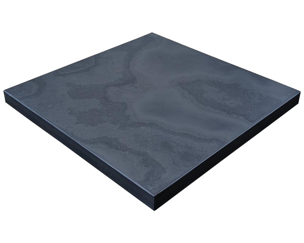 Brazilian Black Honed Slate Hearth – Sectional with Honed Edges