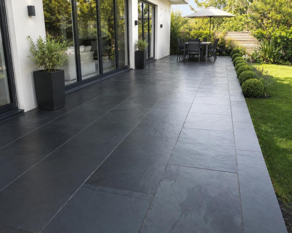 Brazilian Black Natural Riven Slate Paving