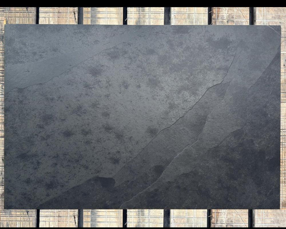 Economical Brazilian Black Riven Slate Slabs 20mm