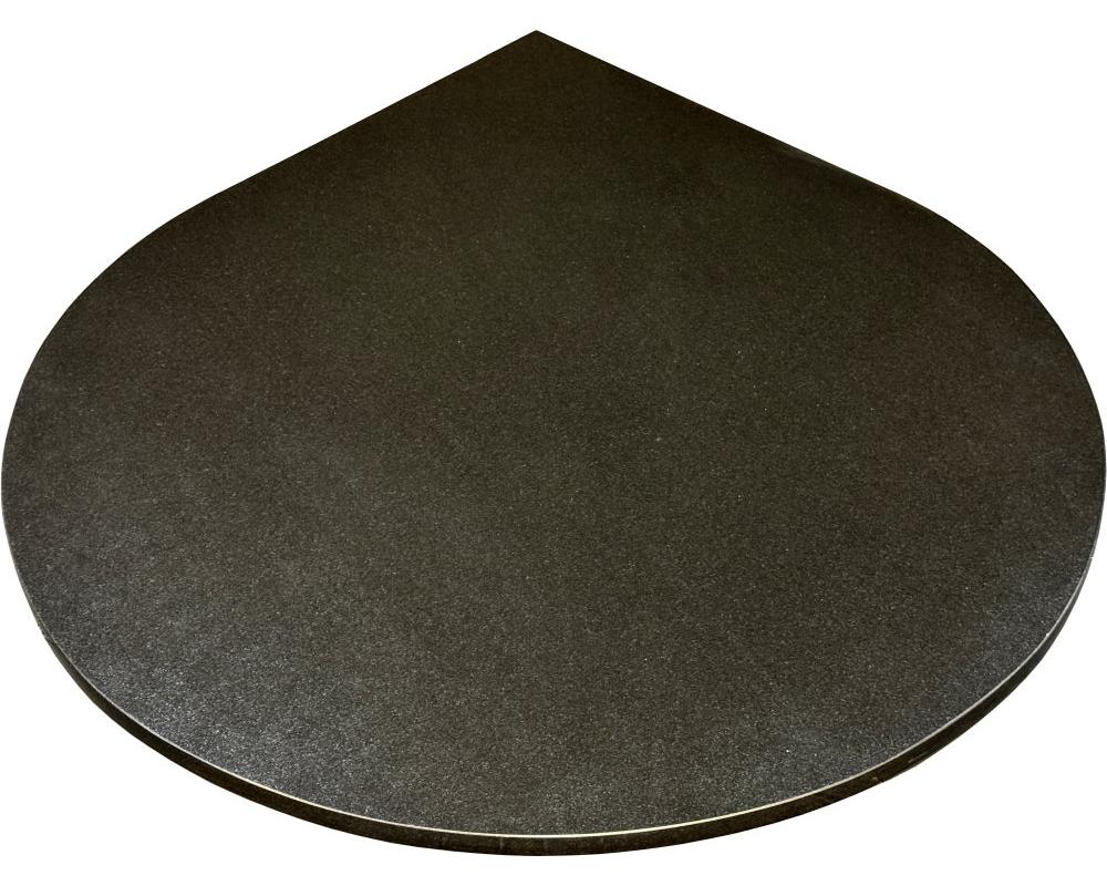Honed Black Granite Teardrop Hearth