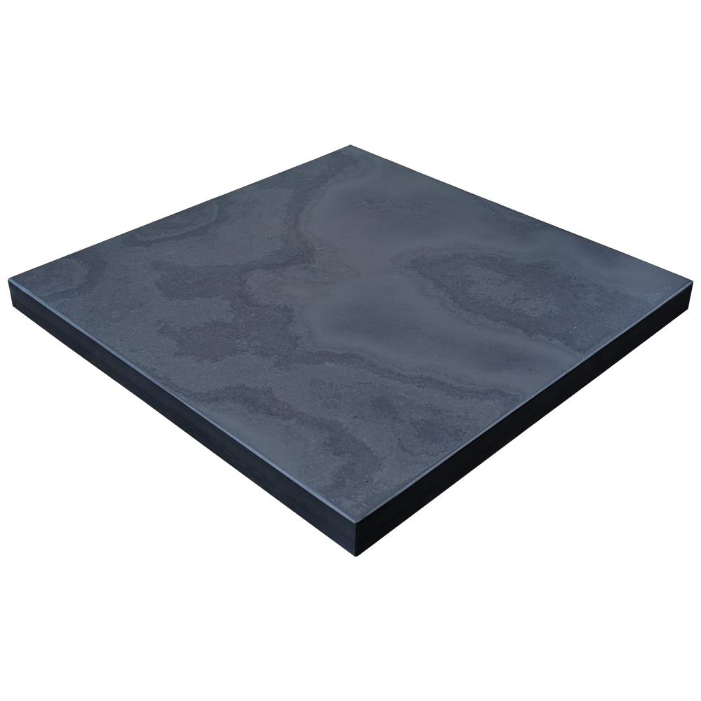 Brazilian Black Honed Slate Hearth – Sectional with Honed Edges