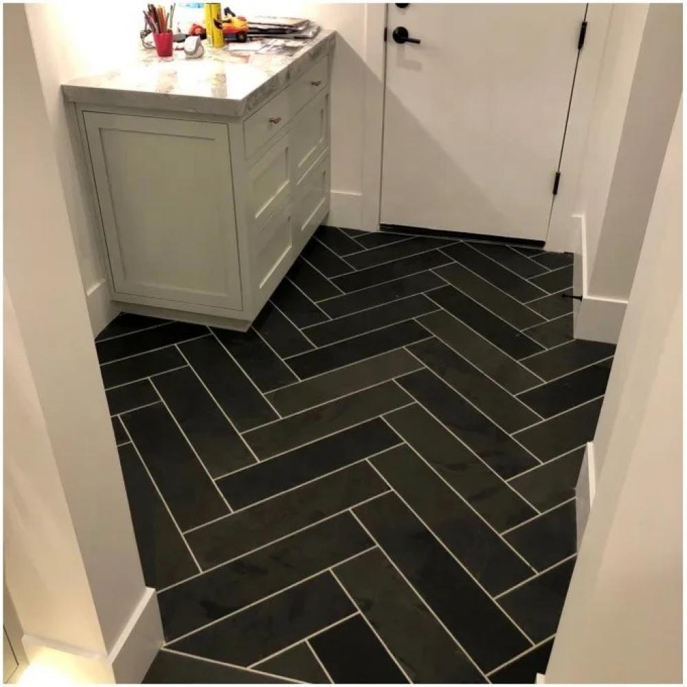 Brazilian Black Riven Slate Strips – Natural Wall Cladding