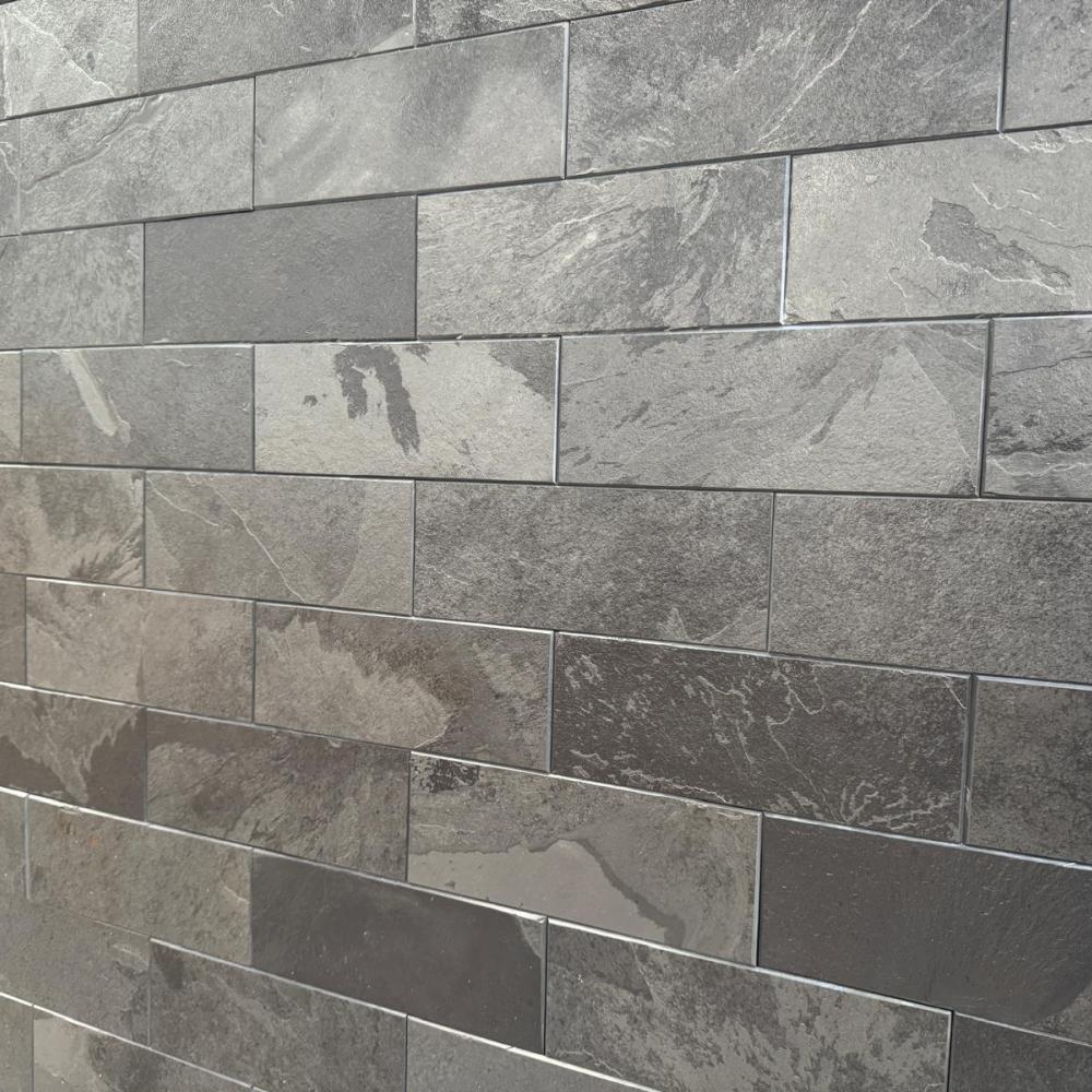 Brazilian Black Riven Slate Brick Slips