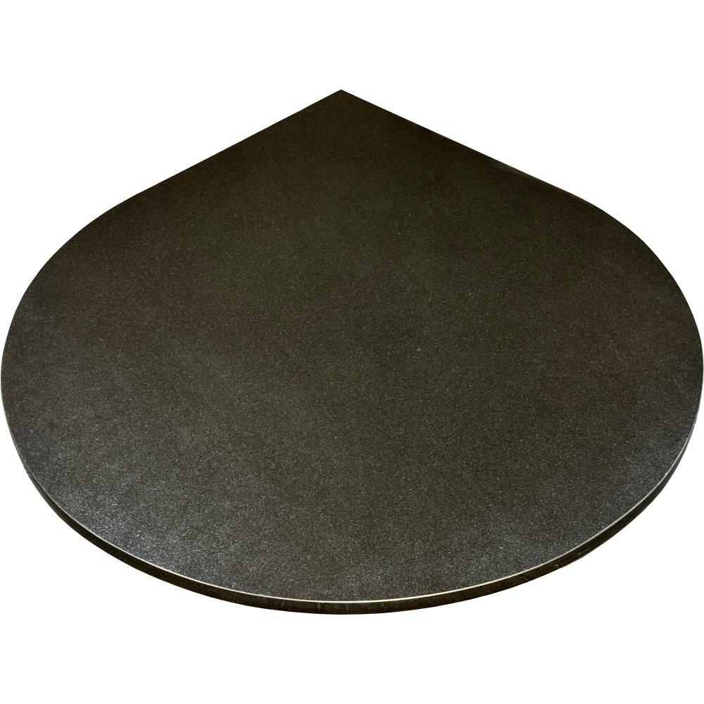 Honed Black Granite Teardrop Hearth